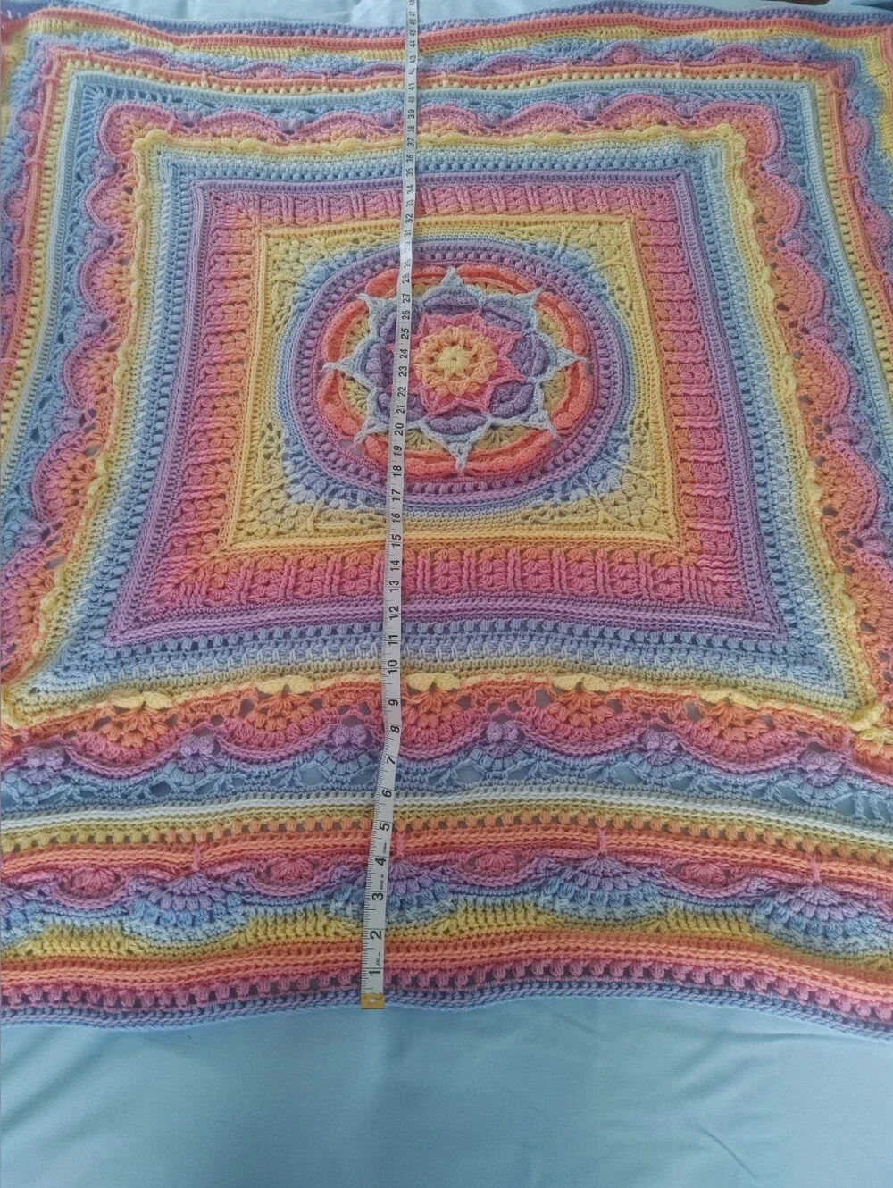 Handmade Crocheted Soft Beautiful Rainbow Baby Blanket 46